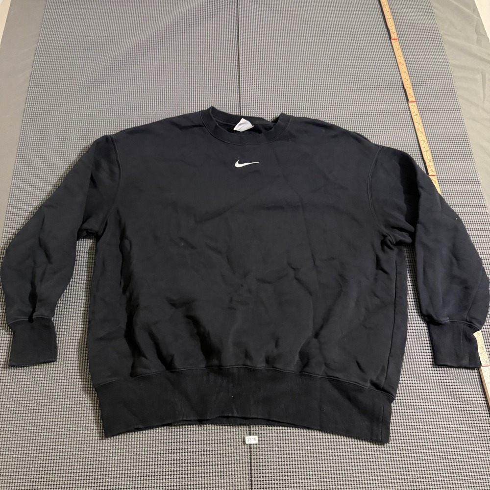 Nike Mens Crewneck Sweatshirt Black Center Swoosh Size M